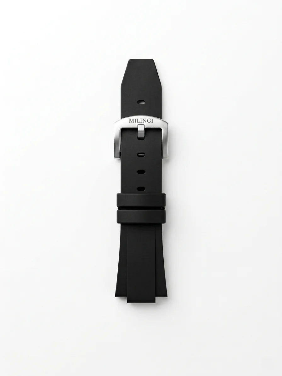 MILINGI SILICONE STRAP - BLACK STAINLESS